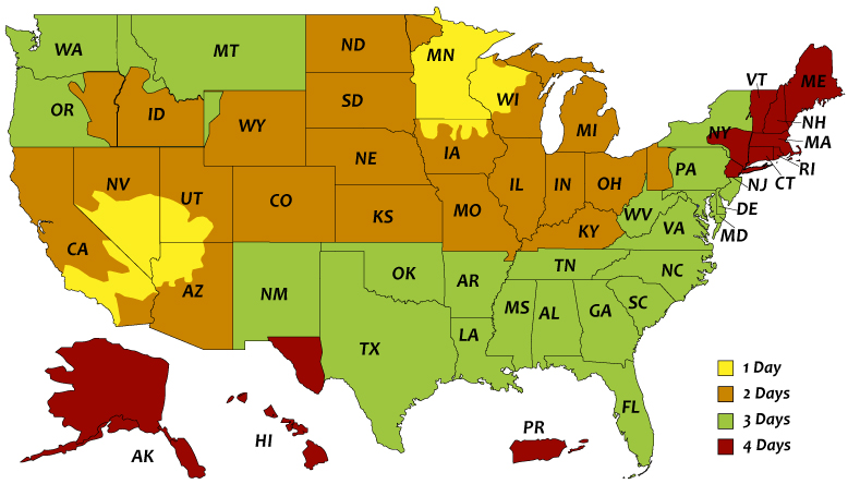 US Shipping Map