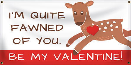 Valentine's Day Vinyl Banner Example | Banners.com